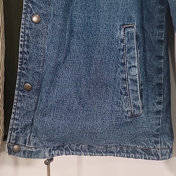 NWOT PULL&BEAR "Lost Stories" Motorcyle Biker Lined Denim Shirt Jacket - Picture 10 of 10